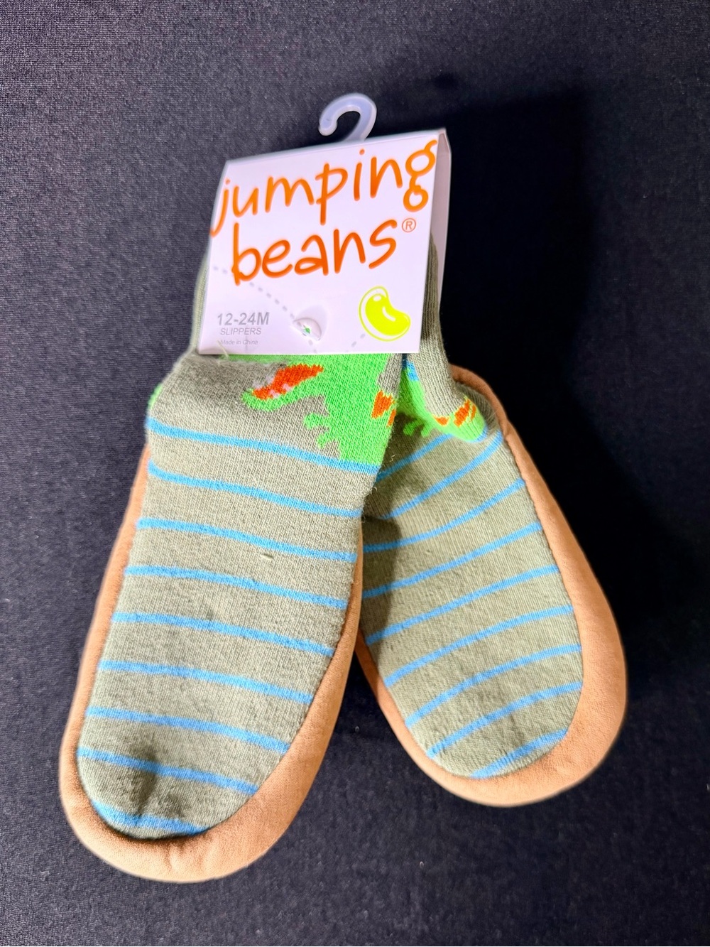 Jumping Beans Dinosaur Slipper Socks No Slip 12 Months to 24 Months Sleep NWT